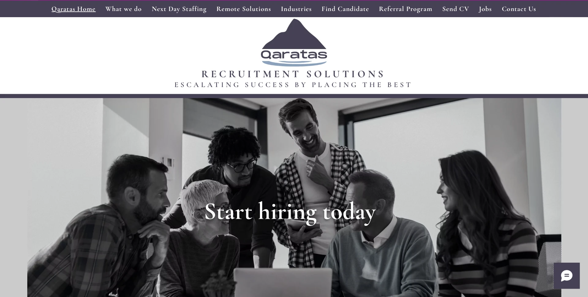 Qaratas website displayed on desktop